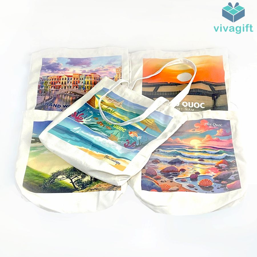Túi canvas in logo VivaGift — mẫu 27